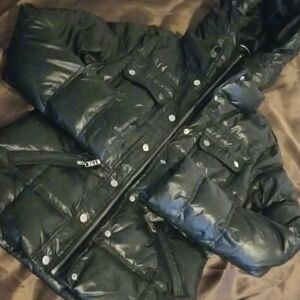 Parasuco Shiny Black Puffer Jacket, Size S, Black